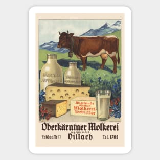 Oberkärntner Molkerei Austria Vintage Poster 1930 Sticker